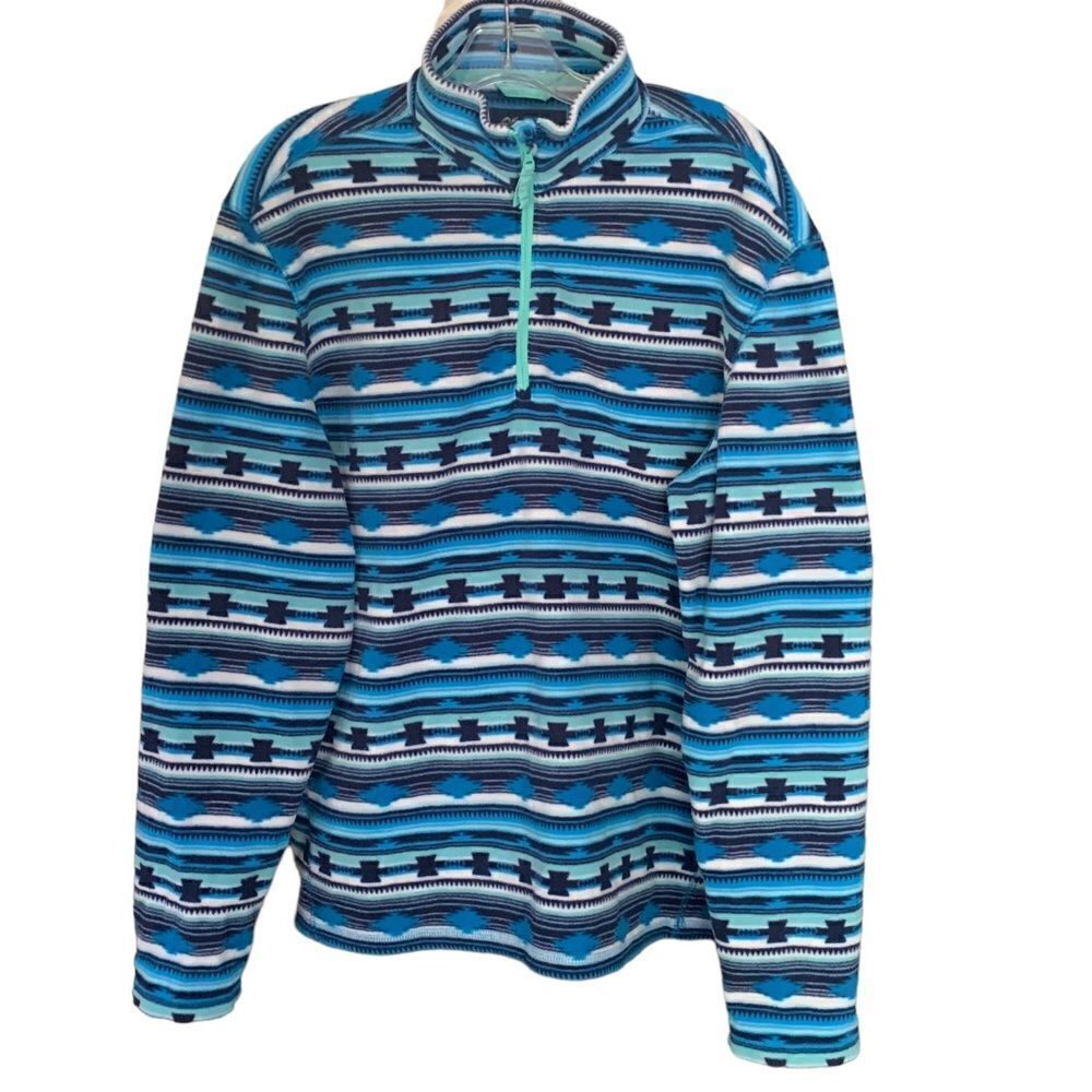 Chubbies Beach Club Western Graphic 1/4 Zip Pullover Fleece Sz L